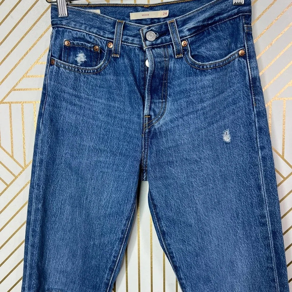 Levi's Wedgie Icon Jeans 100% Cotton‎ Denim Medium Wash Size 24 - Picture 5 of 12